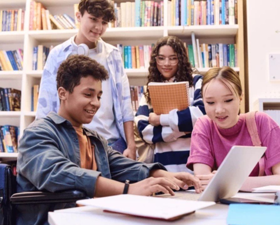 Students learning math